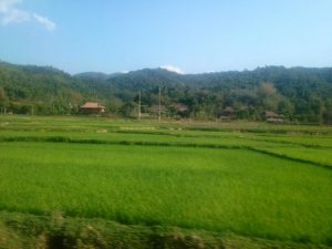 バスの中からのベトナムの風景